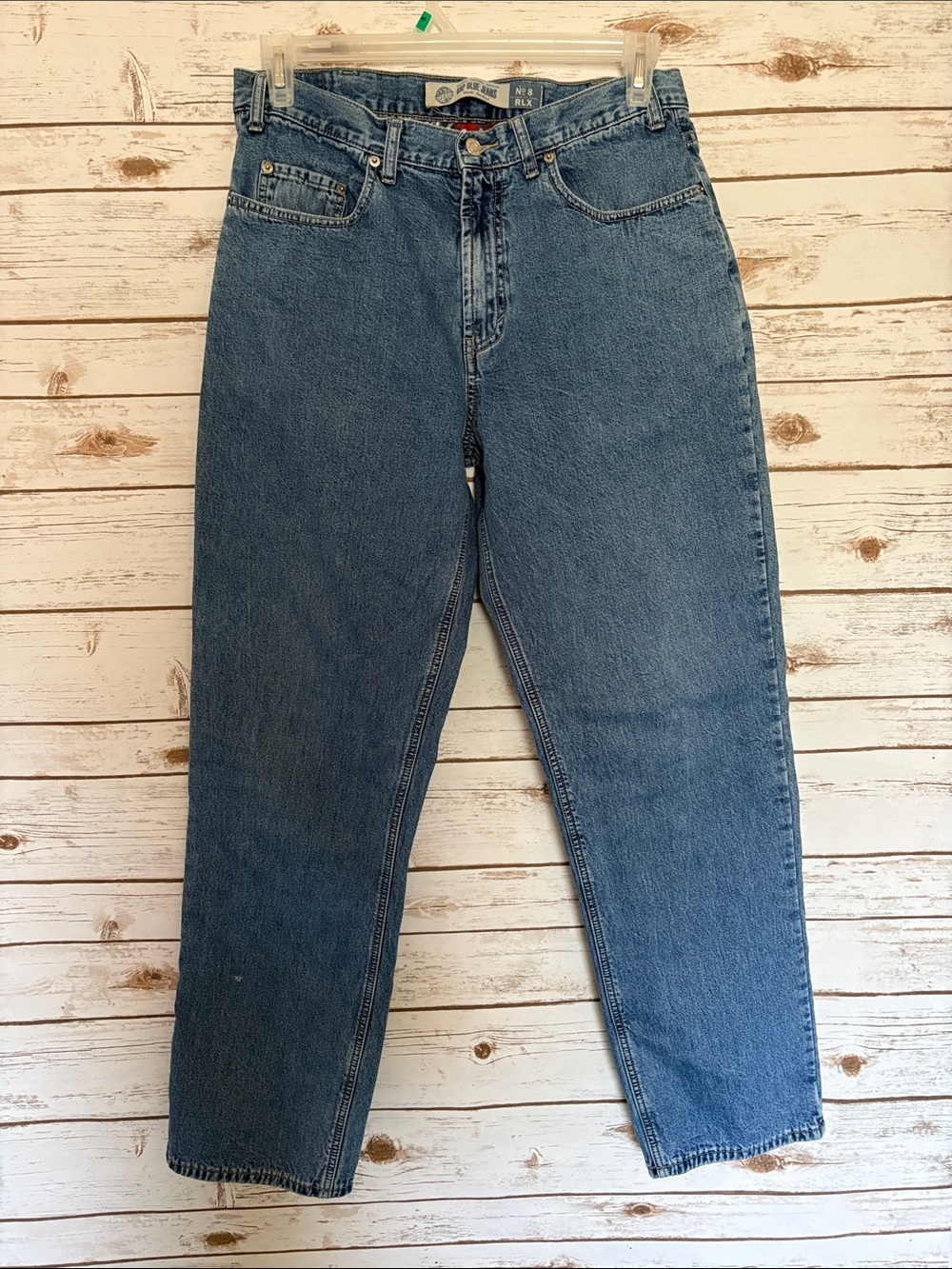 GAP Men's No. 8 Relaxed Medium Blue Relaxed Straight Flannel Lined Jeans